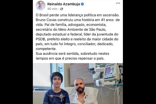 “Integro, competente e dedicado”, diz Azambuja sobre Bruno Covas