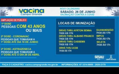 Capital amplia vacinação contra Covid para pessoas com 43 anos neste sábado