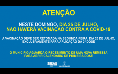 Campo Grande não terá vacinação contra a Covid-19 neste domingo