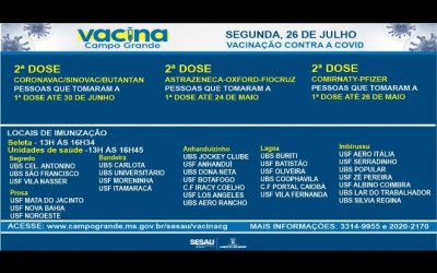 Campo Grande aplica apenas segunda dose nesta segunda-feira