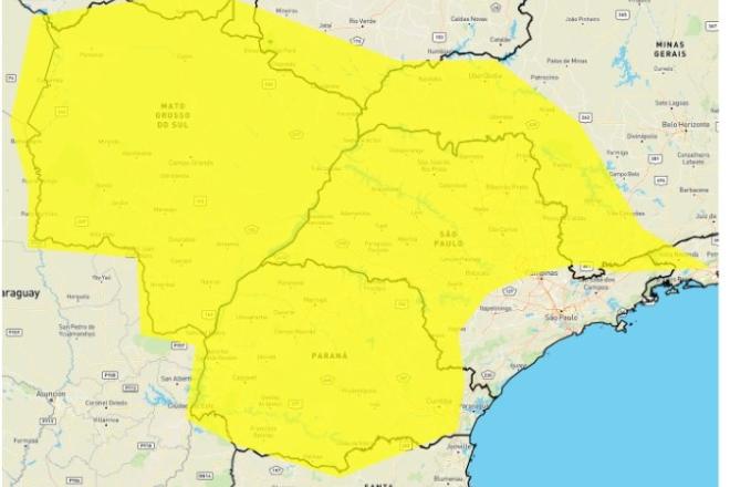 Mato Grosso do Sul está em alerta para chuva de granizo e ventos de até 60 km/h